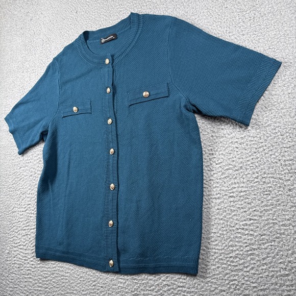 Pretty Garden Cardigan Sweater Womes M Button Up Viscose Blend Preppy Mature - Picture 2 of 12